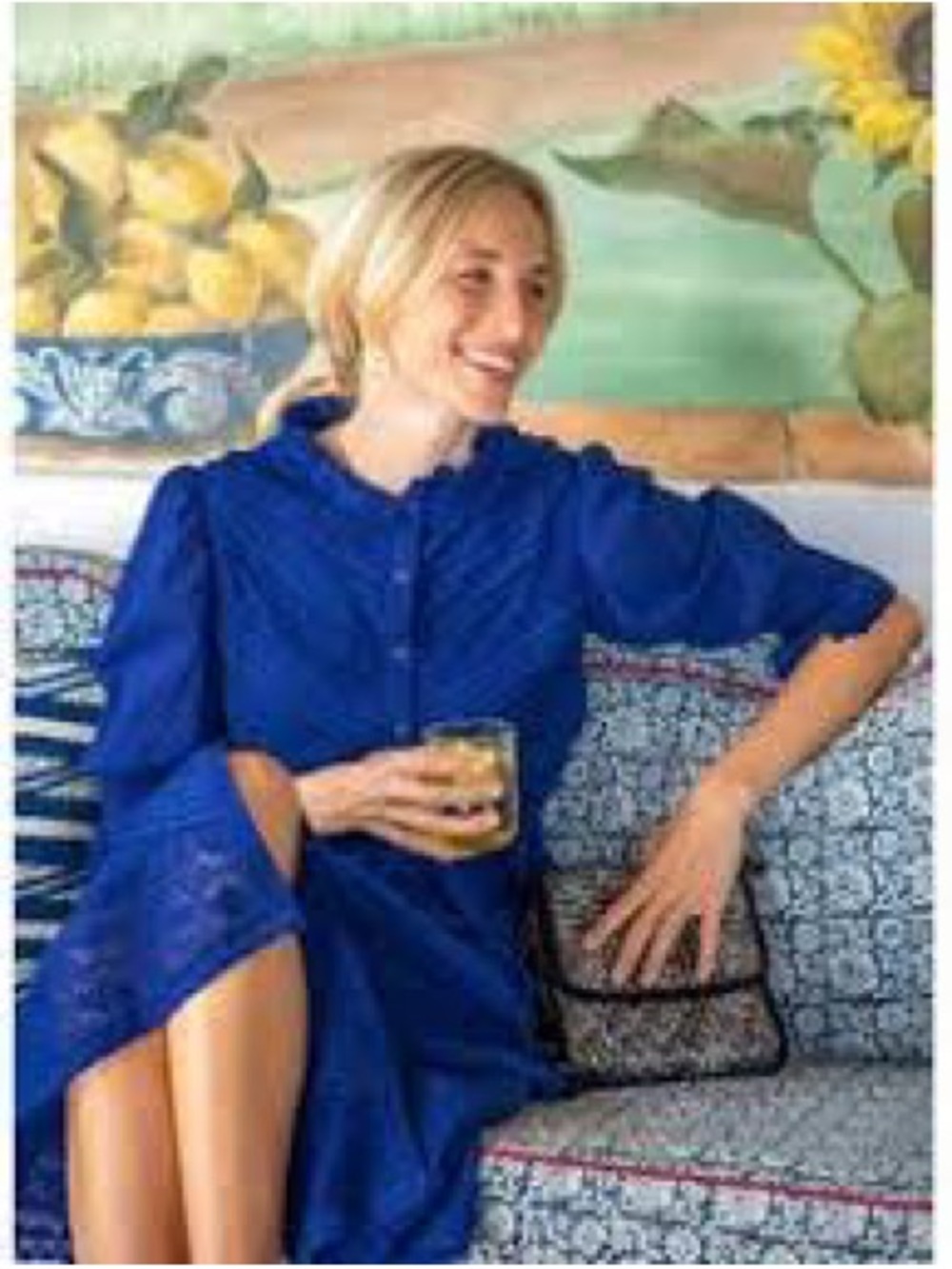 BRORA Blue Button-Up Midi Dress